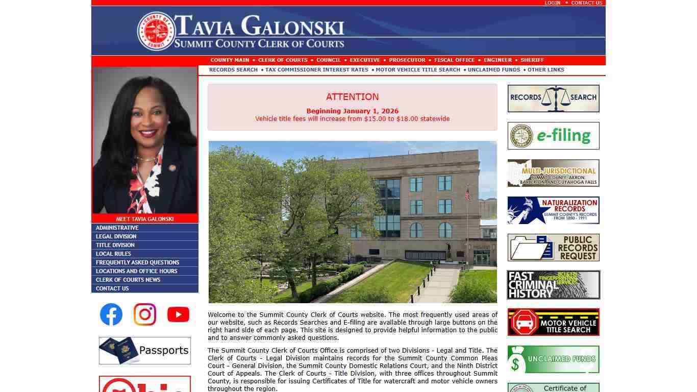 Tavia Galonski, Summit County Clerk of Courts